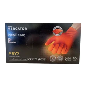 Mercator Ideall GRIP+ Predator Pro Nitrile Protective Gloves – Orange Heavy-Duty