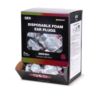 Beeswift QED301 Disposable Foam Ear Plugs – Box of 200 pairs