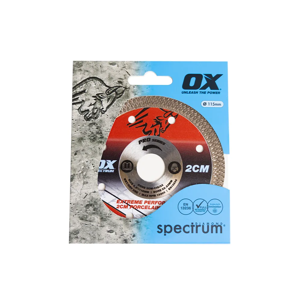 OX Pro 2 cm Porcelain Cutting Blade – 115 mm / 4.5 in, 22.23 mm Bore