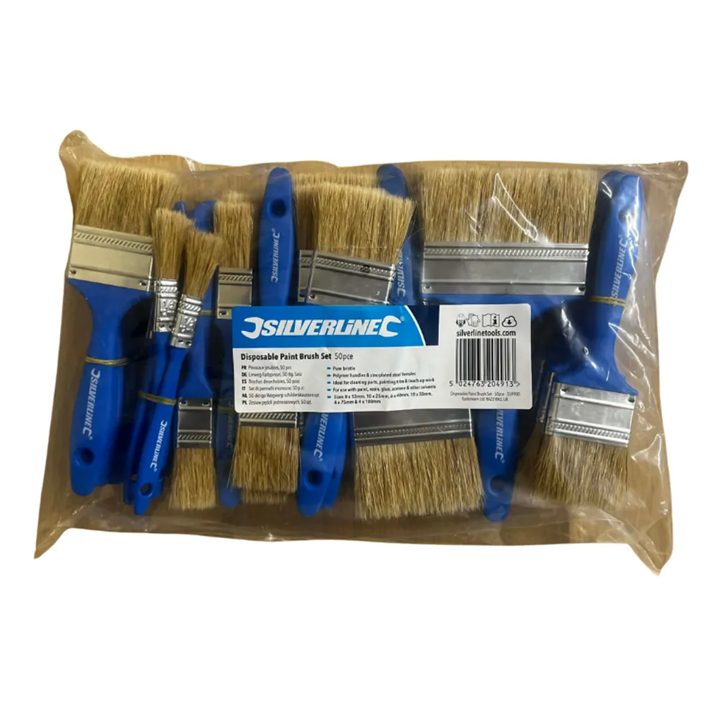 Silverline Disposable Paint Brush Set – 50 Piece (359900)