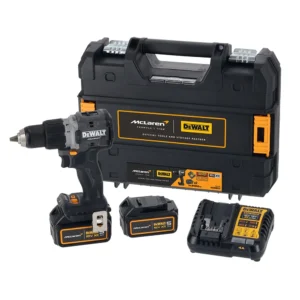 DeWalt DCD85MP2T McLaren F1 XR 18V Brushless Cordless Combi Drill Driver Kit – 2×5.0 Ah Batteries, Charger & TSTAK Case