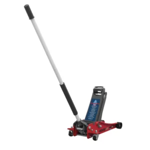 Sealey 3000LE 3 Tonne Low Profile Trolley Jack with Rocket Lift in Red