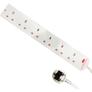 SECUR LEC SL9050 6 Gang Surge Protected Extension Lead 2m 13A
