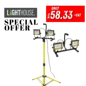 LIGHTHOUSE L/HSLT76TL 110V LED Twin Head Site Light 8000 Lumens